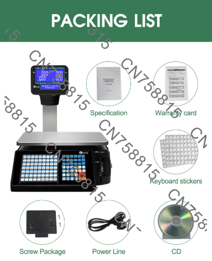 Commercial Printing Options - Balance électronique commerciale pour supermarché avec