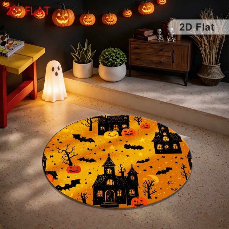 Tapis rond d'Halloween avec mo - Commercial Printing House avis et prix